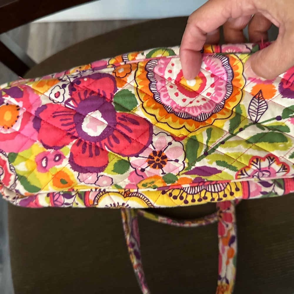 Vera Bradley Colorful Floral Tote Bag - Pink and Orange - Picture 3 of 6